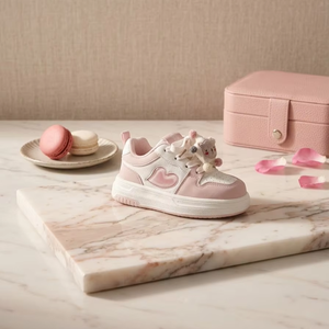 Sneakers <span class=keywords><strong>con</strong></span> Plateau per Bambine, <span class=keywords><strong>Scarpe</strong></span> Casual Antiscivolo <span class=keywords><strong>con</strong></span> Cuore, Comode e Leggere per Camminare, <span class=keywords><strong>con</strong></span> Graziosi Charm a Fiocco - Product Image 1