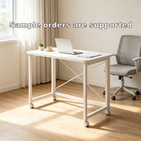 Table pliante multifonctionnelle, bureau d'ordinateur mobile, surface en panneau MDF, pour la maison, l'étude, la salle à manger, l'utilisation en appartement locatif