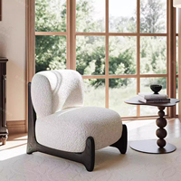 Fauteuil individuel de salon Guan Song, style crème, en bois massif, style Wabi-Sabi, pour la détente, minimaliste, modèle de designer
