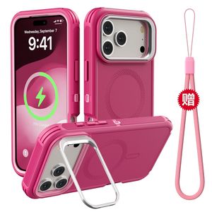 Étui de téléphone magnétique puissant avec support d'appareil photo pour 17 Promax 16promax 15 14, béquille et chaîne, protection intégrale, vente en gros - Product Image 6