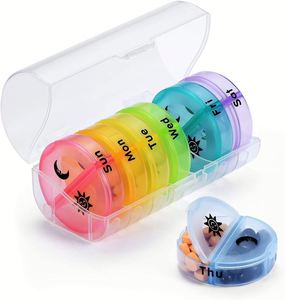 Organisateur de pilules personnalisé pour 7 jours, deux fois par jour, grande boîte à pilules de voyage pour vitamines/suppléments, sans BPA, facile à nettoyer - Product Image 4