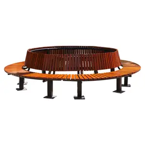custom semi circular wooden outdoor garden curved seat bench around tree