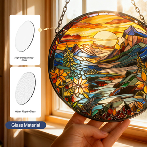 Atrapasoles de Vidrio Art Deco Modernos Personalizados, Decoración de Paisajes, Tema de Duendes de Cristal Natural para Cumpleaños, Vidrieras Colgantes para Ventanas - Product Image 2