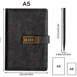 Diario Personalizado Emed A5, Tapa Dura de Cuero, Encuadernación Térmica, 100 Hojas, Cuaderno con Contraseña, Libreta Retro - Product Image 2