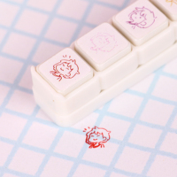 Tampon de journal de papeterie Kawaii Clavier créatif Six comptes liés Mini tampon Tampon personnalisé Planificateur Tampons en caoutchouc Tampon coloré