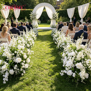 Fleurs artificielles personnalisées OEM blanches et vertes pour centres <span class=keywords><strong>de</strong></span> <span class=keywords><strong>table</strong></span> <span class=keywords><strong>de</strong></span> <span class=keywords><strong>mariage</strong></span> et décoration - Product Image 1