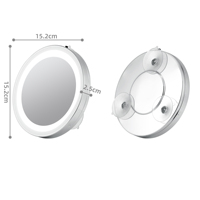 Usine En Gros Portable Voyage Hôtel LED Lumière Mur Monté Maquillage Cosmétique Miroir Ventouse Grossissant pour Salle De Bains