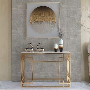 Home Furniture Living Room <strong>Rectangle</strong> Side <strong>Tables</strong> Gold Legs Marble Top <strong>Entryway</strong> <strong>Table</strong> Console - Product Image 4