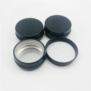 15ml Small Round Black Aluminum Jar DIY Lip Balm Storage Container Tin Box
