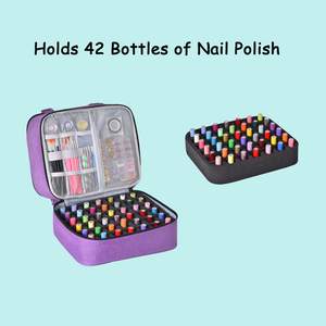 Free Sample Portable Nail Polish <b>Organizer</b> Bag Large Nail Supplies <b>Organizer</b> <b>Handbag</b> Holds 40 Bottles 15ml for Manicure Tools - Product Image 3