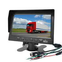 Monitor HD de 7 Pulgadas para Vehículos con Entrada de Video CVBS para Camiones, Autobuses y Flotas, Sistema de Monitoreo con Cámara de Visión Trasera, Pantalla para Cámara de Reversa