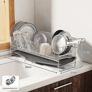 Escurridor de platos de acero inoxidable 304 para cocina, de montaje en suelo, con borde estrecho, ultraestrecho, de una sola capa, para almacenamiento bajo fregadero - Product Image 6