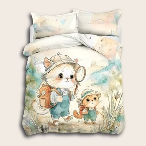 Juegos <span class=keywords><strong>de</strong></span> Cama <span class=keywords><strong>de</strong></span> Algodón con Estampado Geométrico, Edredón Infantil Económico, Sábanas y Fundas <span class=keywords><strong>de</strong></span> Algodón, Juego <span class=keywords><strong>de</strong></span> Ropa <span class=keywords><strong>de</strong></span> Cama <span class=keywords><strong>de</strong></span> Dibujos Animados para Niños - Product Image 5
