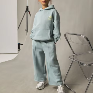 Vêtements personnalisés pour enfants filles Sweat-shirt imprimé automne hiver Pantalon de survêtement large Pantalon de survêtement Ensemble de vêtements pour filles 2 pièces - Product Image 2