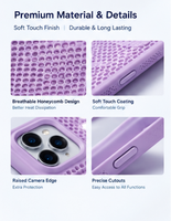 Coque de protection magnétique en nid d'abeille effet peau pour iPhone 18 Pro Max / 17, antichoc et respirante