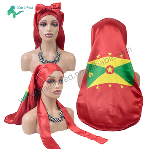 Vente en gros de cheveux tressés longs de luxe avec logo jamaïcain personnalisé Bonnets en satin pour dormir et bandelettes pour cheveux en satin de <span class=keywords><strong>soie</strong></span> - Product Image 6