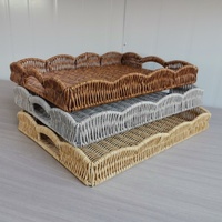 Panier de rangement en rotin tressé fait main, personnalisé, pour pique-nique, en forme de fleur, en paille et osier