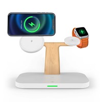 Station de charge AnFuYou Factory, bon marché et de bonne qualité, pour téléphone portable, montre, écouteurs, chargeur sans fil magnétique 4 en 1 15W à charge rapide avec lumière.