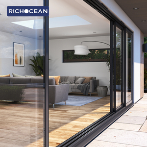 Portes coulissantes <span class=keywords><strong>et</strong></span> levables en aluminium RICHOCEAN AS2047 CE résistantes aux intempéries, triple vitrage, pour patio extérieur - Product Image 2