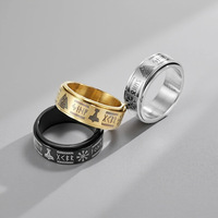 Bague anti-stress rotative en acier inoxydable certifiée CNAS, bijou de main tendance