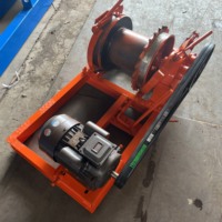 Treuil à embrayage manuel avec alimentation électrique ou diesel, capacité 1-2 tonnes, pour bateaux et grues de construction, câble en acier durable