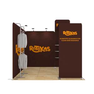 Estante DE FONDO DE ALUMINIO personalizado <span class=keywords><strong>10x10</strong></span>, soporte de exhibición, exhibición de Feria de <span class=keywords><strong>ropa</strong></span>, cabina de exhibición de Feria Comercial - Product Image 1
