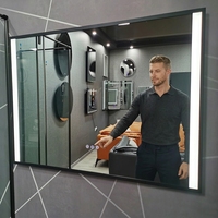 Miroir de salle de bain LED intelligent rectangulaire OEM moderne avec variateur tactile et anti-buée intégré, avec cadre