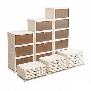 Contenitori di Stoccaggio Pieghevoli e Impilabili, Scatole in Plastica Richiudibili con Ruote per Organizzazione di Casa, Armadi e Ingresso - Product Image 1