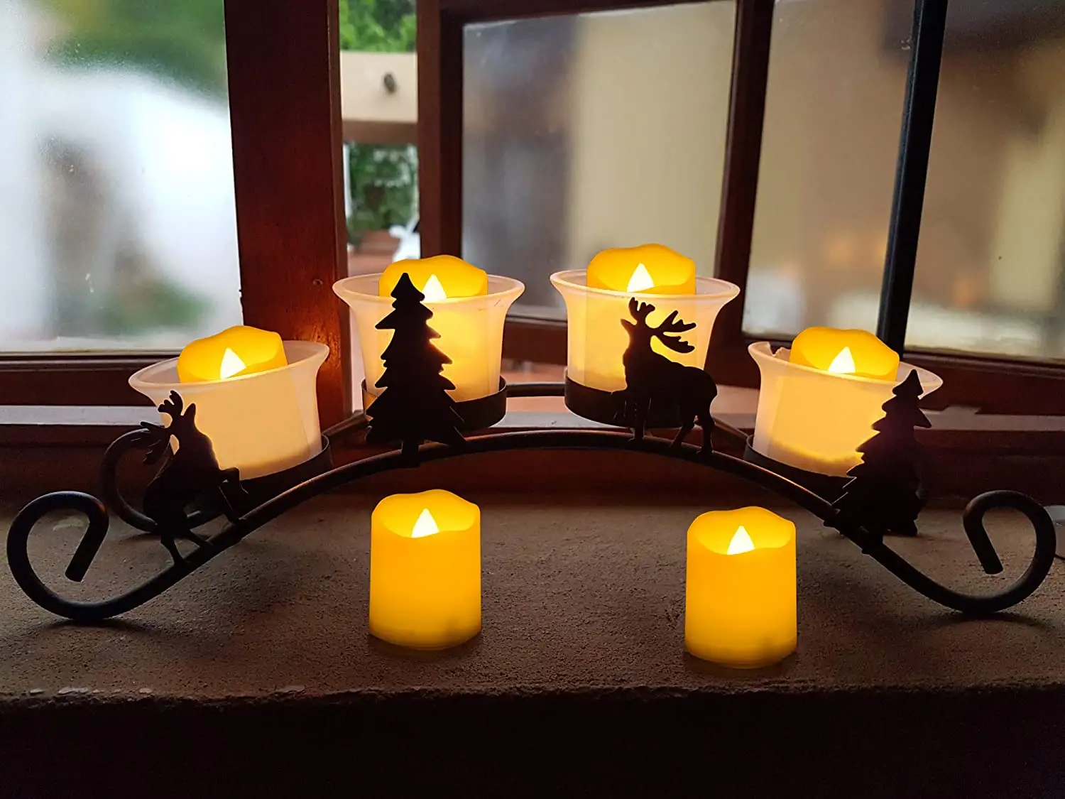 6 חבילות נרות נטענים נדירים נורות LED תה אור לבן חם עם טיימר לאווירה לחתונה