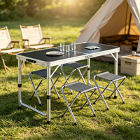 Table de plage rectangulaire moderne, légère, pliable, réglable en hauteur, portable, en alliage d'aluminium, mobilier durable