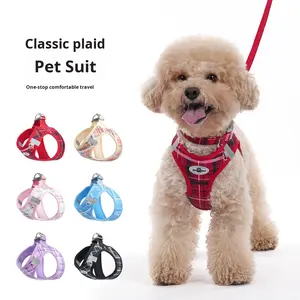 <span class=keywords><strong>Harness</strong></span> Dada Hewan Peliharaan Motif Kotak-Kotak Klasik Bahan Nilon Set Tiga Bagian Model Rompi Pereda Stres Tali & <span class=keywords><strong>Harness</strong></span> Kucing & Anjing - Product Image 5