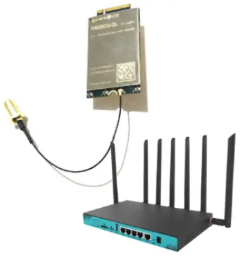 Router WG3526 dengan EM160RGL + Antena Cat16 untuk Modul 5G/4G M2 NGFF/PCIE Mendukung Kartu Ganda Berdiri dengan Gps Tracker Modem 4G