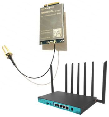 WG3526 Router with EM160RGL+ Antenna Cat16 for 5G/4G M2 NGFF/PCIE Module Supports Dual Cards Stand by Gps Tracker 4G Modem