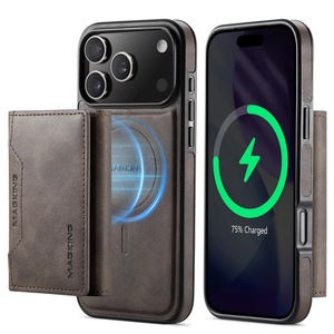Funda de Cuero para Teléfono 2 en 1 con Carga Magnética Desmontable y Ranura para Tarjetas, Compatible con iPhone 17 16 15 14 Pro Max - Product Image 6