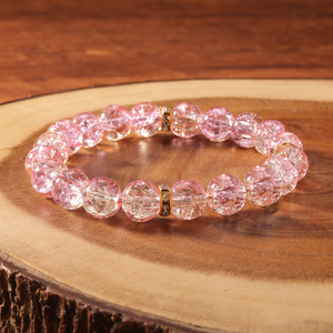 สร้อยข้อมือหินธรรมชาติสีชมพูประดับด้วยลูกปัดหินกลม ปรับขนาดได้ ดีไซน์แบบไร้รอยต่อ เหมาะสำหรับเป็นของขวัญในโอกาสต่างๆ - Product Image 3