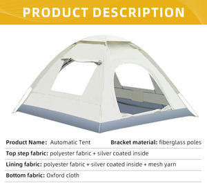 Tente de camping personnalisable à installation rapide <span class=keywords><strong>abri</strong></span> extérieur respirant et coupe-vent résistant aux UV - Product Image 2