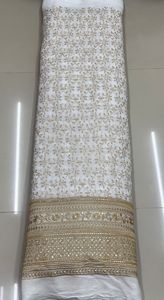 Tissu de broderie georgette viscose de qualité supérieure pour robe de mariée du fournisseur indien au prix de gros - Product Image 2