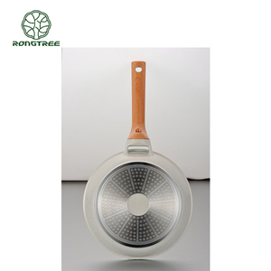 Tốt Nhất Bán 24Cm Đúc Nhôm Gốm Không Dính Cảm Ứng Dưới Fry Pan Bakelite Xử Lý Với Thiết Kế Bằng Gỗ Dots Đồ Nấu Nướng - Product Image 5