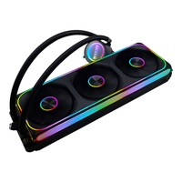 Refroidisseur liquide tout-en-un Manmu noir 360 mm avec ventilateur PWM 4 broches RGB à faible bruit 21dBA pour boîtier d'ordinateur de jeu