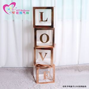 Transparent Letter <b>Box</b> Baby Uv Printing Square Birthday Party <b>Balloons</b> - Product Image 2