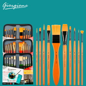 Juego de 10 Pinceles Profesionales Giorgione para Artistas, con Estuche de Lona, para Acuarela, Acrílico y Óleo - Product Image 1