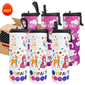 Botella Deportiva de Sublimación de 20 oz, Blanca Brillante, con Tapa de Rosca, Vaso Recto con Tapa Abatible para Personalizar - Product Image 2