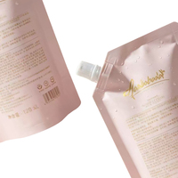 Pochette souple personnalisée avec bec verseur, en plastique laminé, pour emballage de recharge de shampoing et de lotion corporelle