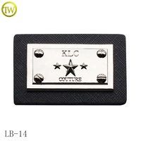 Personnalisé Pas Cher Jeans Étiquette En Cuir Designer Rectangle Forme Métal Or Nom Patches Vêtements Pu Couture Tags pour Femmes Sacs