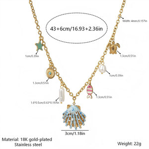 สร้อยคอจี้แฟชั่นสไตล์ฮาวายสำหรับผู้หญิงทำจากสเตนเลส316L เครื่องประดับ14K 18K - Product Image 5