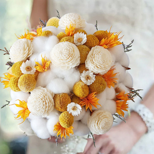 Offres Spéciales 2026 : Bouquet de Tournesols DIY, Fleurs Dorées <span class=keywords><strong>Billy</strong></span> Ball Préservées pour Arrangements Décoratifs Maison - Product Image 5