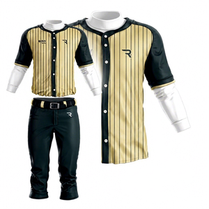 Uniforme de baseball et de softball personnalisé avec impression par sublimation, manches courtes, séchage rapide, respirant, léger, unisexe, vêtements d'équipe - Product Image 1
