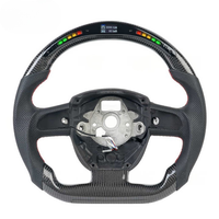 Nouveau volant de direction en fibre de carbone véritable LED tendance pour Audi A5 A4 A3 A6 B8 Q5 Q7 Style sport Volant de direction de voiture Couleur personnalisée