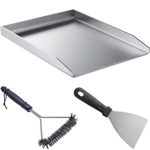 FDA LFGB Certified <strong>Grill</strong> Plate Outdoor BBQ Tool 4-5mm <strong>Thickness</strong> 430 Stainless Steel <strong>Grill</strong> <strong>Pan</strong> Suitable for Gas Charcoal <strong>Grills</strong> - Product Image 4