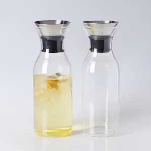 Garrafa de água de vidro borossilicato vazia transparente de 1L, novidade 2024, garrafa de suco de água para chá e cerveja